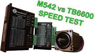 тест  максимальных оборотов и ускорения - M542 vs TB6600 на 20VDC шаговым двигателем 57A2 2,2 Nm 4A 