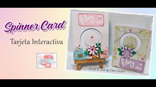 SPINNER CARD - TARJETA INTERACTIVA - RETO CERECITAS ARTE Y SCRAP #scrapbooking #spinnercard #scrap