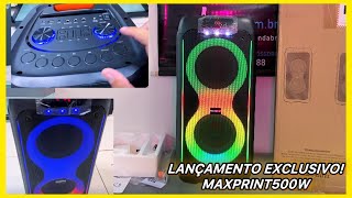 Caixa de som MAXPRINT 500W Max Boost, 65000003 , LINDA E COMPLETA! Com controle e microfone.