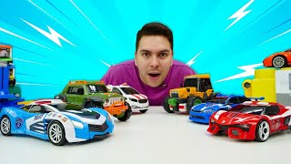 ¡Juegos con los TOBOTS! Coches de carrera en ¡Oh, se dañó!