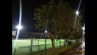 Rayos y centellas en el campo de fútbol de la Rochapea, Pamplona, Navarra @TxemaDobarro