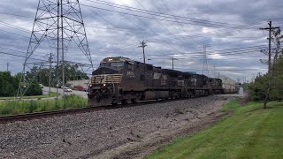 NS 9911 leads 29a with NS 4005 trailing through Sharonville Ohio