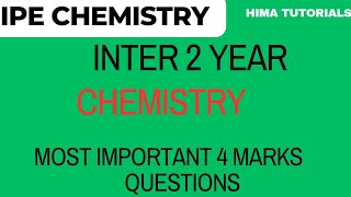 TS INTER 2 YEAR CHEMISTRY IMP QUESTIONS|TS INTER 2 YEAR CHEMISTRY IMP 4 MARKS QUESTIONS  |IPE 2024