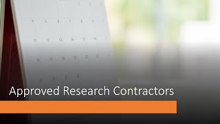 Competitive Intelligence Resources - Approved Research Contractors