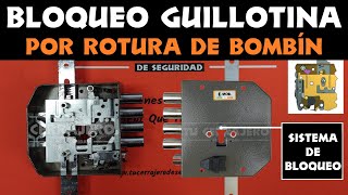 CERRADURA CON BLOQUEO ROTURA DE BOMBIN [BLOQUEO GUILLOTINA] [MOTTURA] [MOIA] [POTENT]