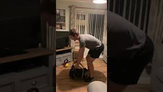 Single leg Romanian deadlifts with bag