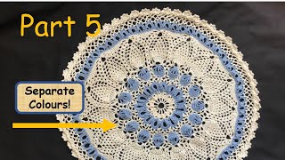 Crochet Two Coloured Pineapple Shell Doily Tutorial Part 5 | Perfect Pineapple Doily