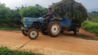 Xe máy cày chở lúa lên dốc rất khỏe...