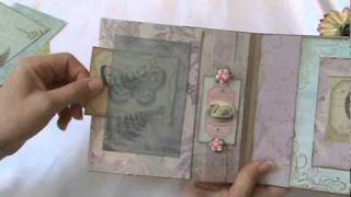 Scrapbook mini album - Feathers and Blooms