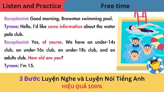 (10) LUYỆN NGHE NÓI TIẾNG ANH - He will go swimming when he has Free Time - Let's study with Mây