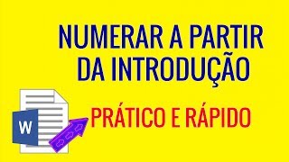 Como numerar páginas a partir da introdução do TCC nas normas da ABNT