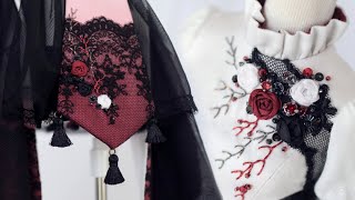 ドールドレス/メイキング「紅い乙女の霊魂」The making of BJD Doll Dresses