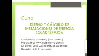 Diseño y cálculo de Instalaciones de Energía Solar