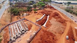 Drone mostra a obra do novo acesso ao Parque da Cidade/SIG - BRT