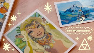 ✲ Chatty Painting Vlog ✲ Recreating Screenshots from Zelda Tears of the Kingdom!