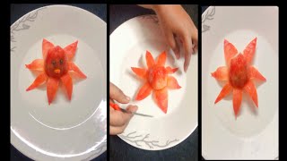 Tomato carving || art in vegetable || tomato octopus @rns_cooking @fruitdecoration4295