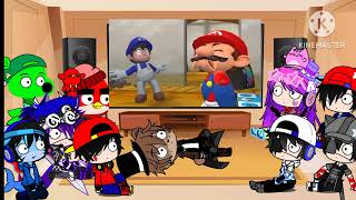 Fandoms & Youtubers React to SMG4:My Roommate Mario