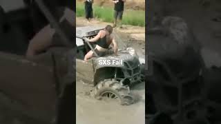 Guy Flips SXS In Mud Bounty Hole