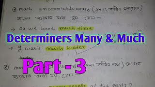 Determiners Part -3 Uses of Many/Much/A lot of