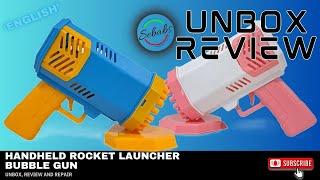 Handheld Rocket Launcher Bubble Gun LED Light  Bubble Maker Blaster Blower (Unbox/Review and Repair)