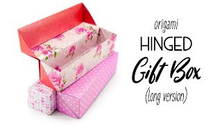 Origami Long Hinged Gift Box Tutorial - Paper Kawaii