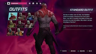 Drax's All outfits - Marvel's Guardians of the Galaxy