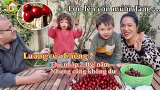 Thu nhập 2.4 TỶ/ NĂM mà cũng không dư 💥 , Chồng Tây làm Lương bao nhiêu, Hái cherry | nhà Của Oanh