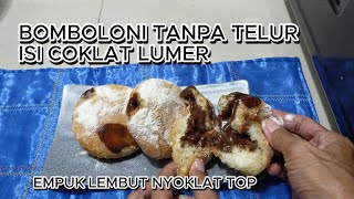 BOMBOLONI TANPA TELUR ISI COKLAT LUMER RASANYA EMPUK LEMBUT NYOKLAT TOP