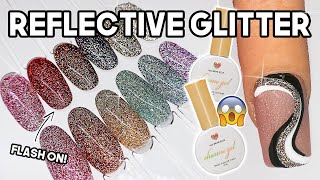 Flash Glitter Gel Polish! ✨ Swatches & Nail Art Tutorial | Reflective Glitter