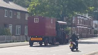 traction engine driving through latchford August 2022