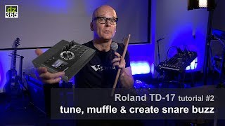 Roland TD-17 - how to tune, muffle and create snare buzz [ tutorial ]