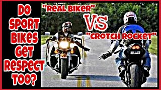 Harley Riders VS Sport Bike Riders | Give Respect To Earn Respect