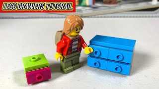 LEGO Tutorial - How to build LEGO Drawers LEGO furniture