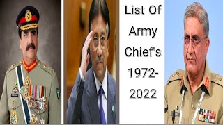 List of Army Chief's of Pakistan from 1972 to 2022