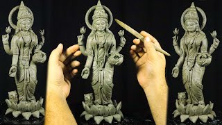 Laxmi murti easy making process | Maa laxmi clay murti making | How to make laxmi devi with clay