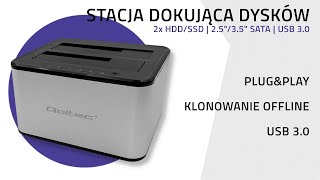 Stacja dokująca dysków 2x HDD/SSD | 2.5"/3.5" SATA | USB 3.0