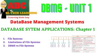 File Systems, Limitations of File System, & DBMS vs File System