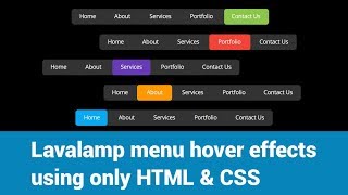 Pure CSS Lavalamp menu hover effect | Cool Menu Hover Effect | Navbar Menu Hover Animation