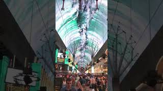 Fremont Street - a must see in Las Vegas. 3 bands, zip lines, stimulating all your senses.