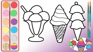 How to draw an Ice Cream | Ice Cream sundae | Ice Cream Cone | How to Draw an Ice Cream Easy