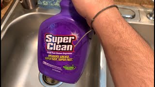 Cleaning Kitchen sink with Super Clean