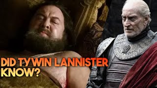 Did Tywin Lannister know that Robert Baratheon was going to die?