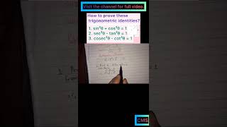 Proving trigonometric formula sin²θ + cos²θ = 1