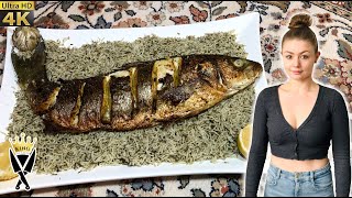 Wild Sea Bass With Garlic Herb Rice