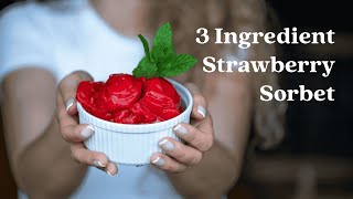 🍓3-Zutaten STRAWBERRY SORBET🍓 (ohne Zucker)