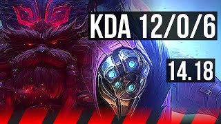 ORNN vs JAX (TOP) | 12/0/6, Legendary, 500+ games | NA Diamond | 14.18