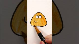 Cute Drawing Pou for Kids #asmr #kidsvideo #drawing #shorts