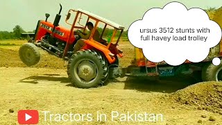 ursus 3512  stunts with full havey load trolley .Powerful performance of #ursus3512.#tractors_stunts