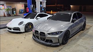 2021 BMW M3 Competition 6870 Turbo E85 vs 2022 Porsche 911 Turbo S Bolt Ons MS109 & Meth