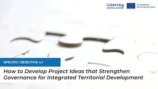 Tutorial (Thematic Scope, SO 4.1): Strengthening Governance for Integrated Territorial Development